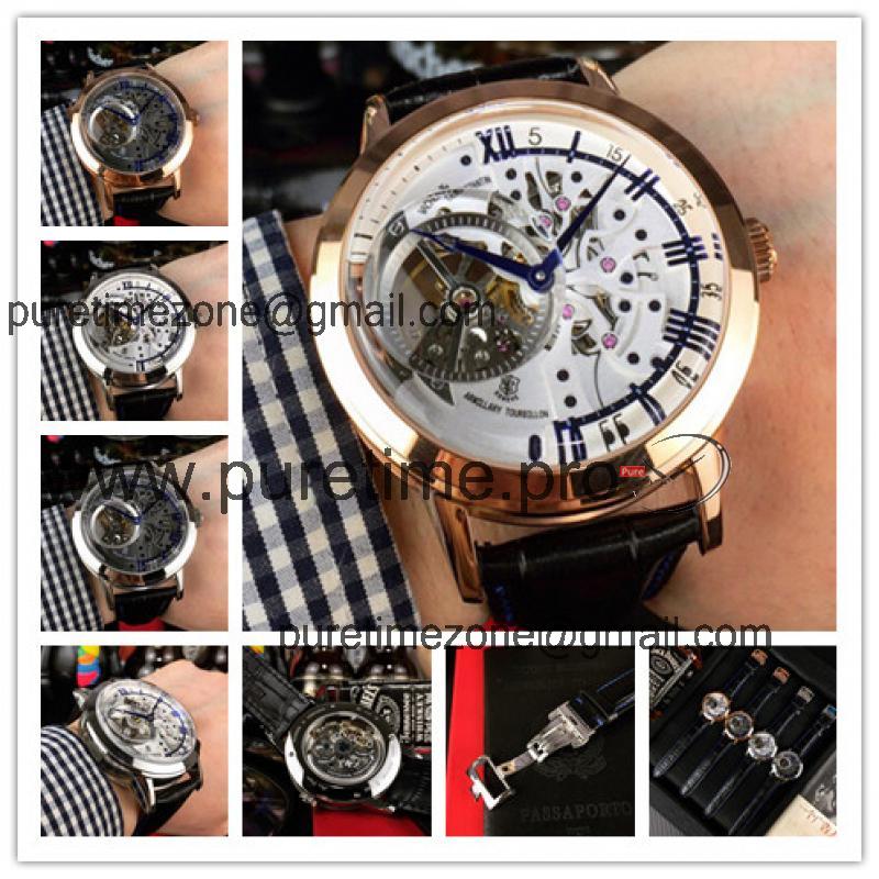 Replica Metiers D'art A21j Automatic Movement Mens Watch Skeleton Dial Leather Strap E109