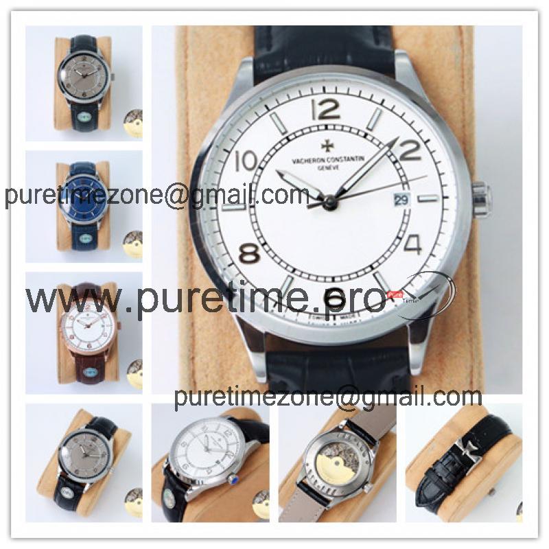 Replica Traditionnelle A21j Automatic Movement Mens Watch White Dial Leather Strap E116