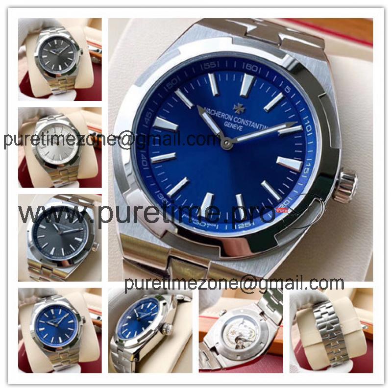 Replica Overseas A21j Automatic Movement Mens Watch Blue Dial Stainless Steel A E128