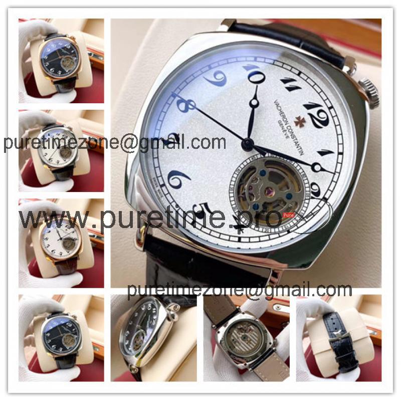 Replica Harmony A21j Automatic Movement Mens Watch White Tourbillon Dial Leather Strap A E130