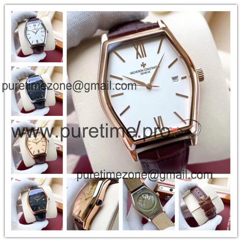 Replica Malte A21j Automatic Movement Mens Watch White Dial Leather Strap A E131