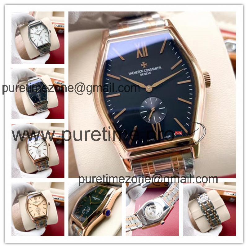 Replica Malte A21j Automatic Movement Mens Watch Black Dial Two Tone Rose Gold B E131