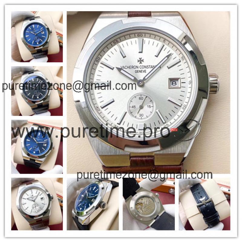 Replica Overseas A21j Automatic Movement Mens Watch Silver Dial Leather Strap E132