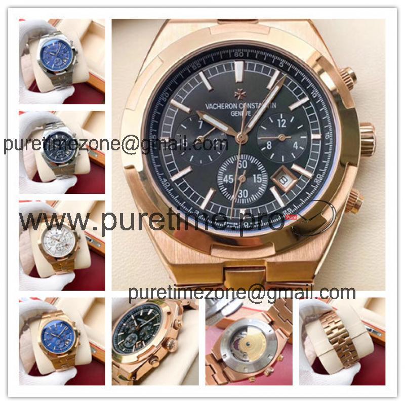 Replica Overseas A21j Automatic Movement Mens Watch Black Dial Rose Gold E133