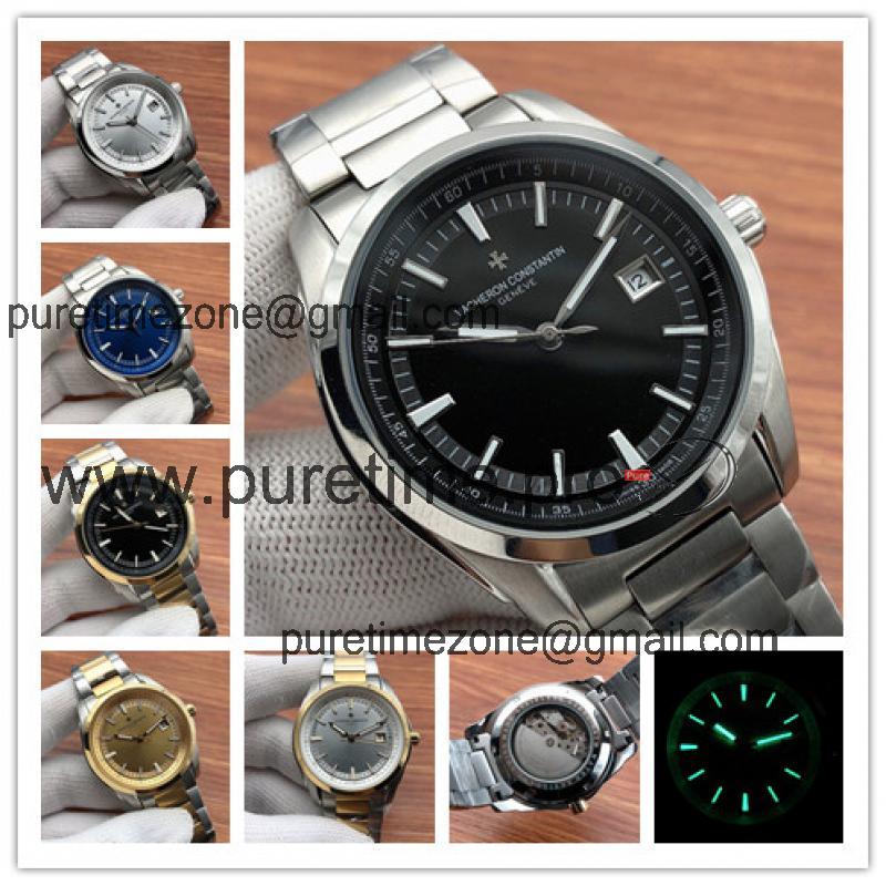 Replica Overseas A21j Automatic Movement Mens Watch Black Dial Stainless Steel E155