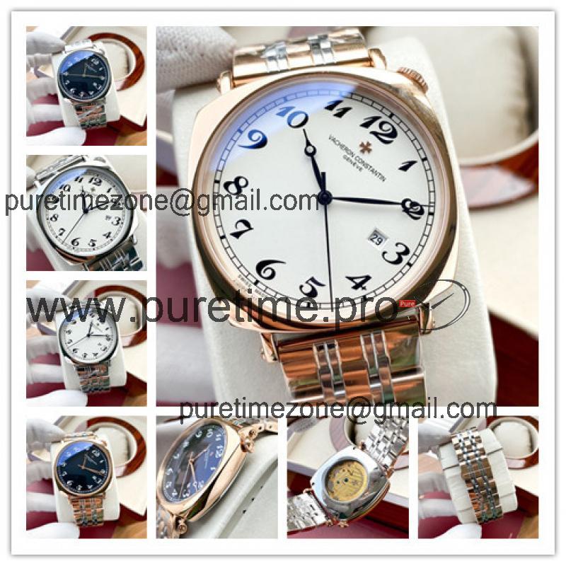 Replica Harmony A21j Automatic Movement Mens Watch White Dial Two Tone Rose Gold B E156