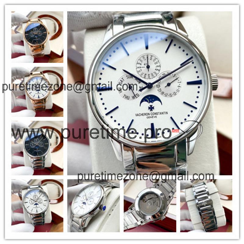 Replica Patrimony A21j Automatic Movement Mens Watch White Dial Stainless Steel B E157