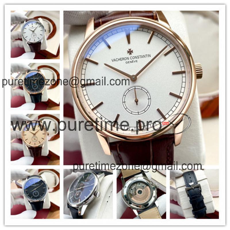 Replica Traditionnelle A21j Automatic Movement Mens Watch White Dial Leather Strap A E158