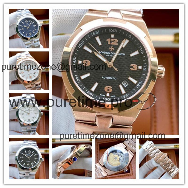 Replica Overseas A2813 Automatic Movement Mens Watch Black Dial Rose Gold A E159