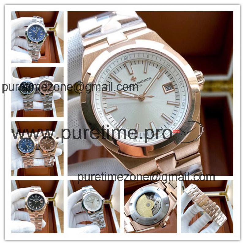 Replica Overseas A2813 Automatic Movement Mens Watch Silver Dial Rose Gold C E159