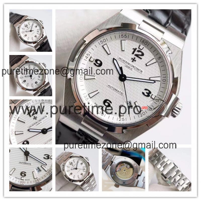 Overseas A21j Automatic Movement Mens Watch White Dial Leather Strap B E169