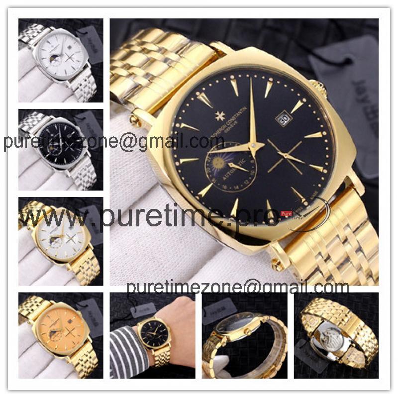 Patrimony A21j Automatic Movement Mens Watch Black Dial Yellow Gold G05