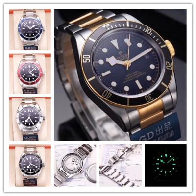 Replica Black Bye Japan Miyota 8215 Automatic Movement Mens Watch Black Dial Two Tone Yellow Gold E02