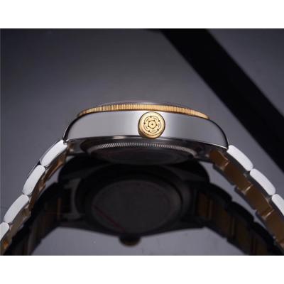 Replica Black Bye Japan Miyota 8215 Automatic Movement Mens Watch Black Dial Two Tone Yellow Gold E02