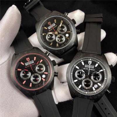 Replica Fastrider Japan VK Quartz Chronograph Movement Mens Watch Black Dial Rubber Strap E11