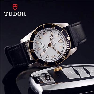 Replica Black Bye A21j Automatic Movement Mens Watch White Dial Leather Strap A E16