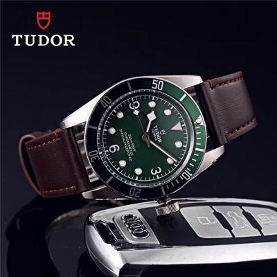 Replica Black Bye A21j Automatic Movement Mens Watch Green Dial Leather Strap C E16