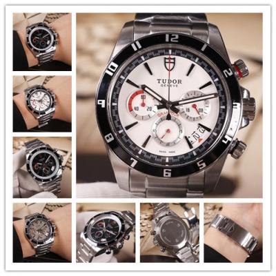 Replica Grantour Japan Quartz Chronograph Movement Mens Watch White Dial Stainless Steel E17