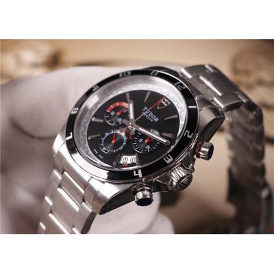 Replica Grantour Japan Quartz Chronograph Movement Mens Watch White Dial Stainless Steel E17