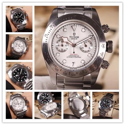 Replica Grantour Japan Quartz Chronograph Movement Mens Watch White Dial Stainless Steel E18