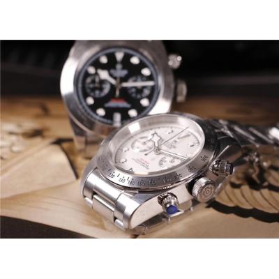 Replica Grantour Japan Quartz Chronograph Movement Mens Watch White Dial Stainless Steel E18