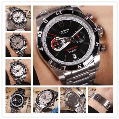 Replica Grantour Japan Quartz Chronograph Movement Mens Watch Black Dial Stainless Steel E19