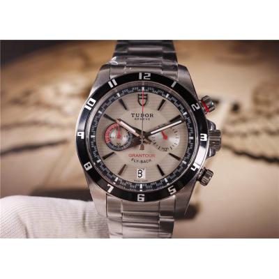 Replica Grantour Japan Quartz Chronograph Movement Mens Watch Black Dial Stainless Steel E19