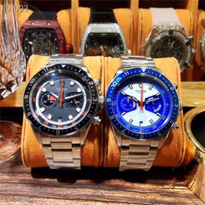 Replica Grantour Japan Quartz Chronograph Movement Mens Watch Black Dial Stainless Steel E21