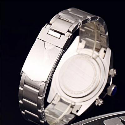 Replica Grantour Japan Quartz Chronograph Movement Mens Watch White Dial Stainless Steel E22