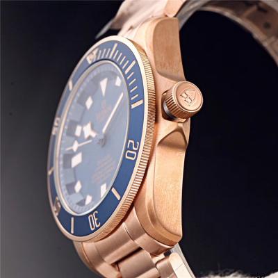 Replica Pelagos A21j Automatic Movement Mens Watch Blue Dial Rose Gold E23