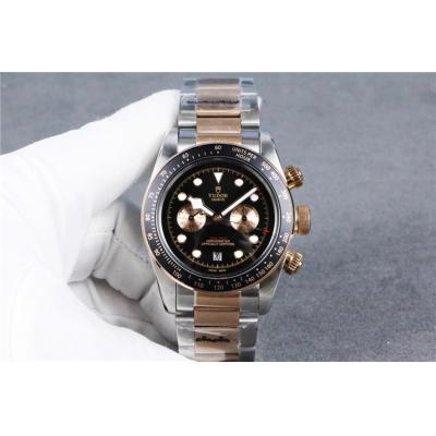 Replica Grantour A2813 Automatic Movement Mens Watch Black Dial Two Tone Yellow Gold B E25