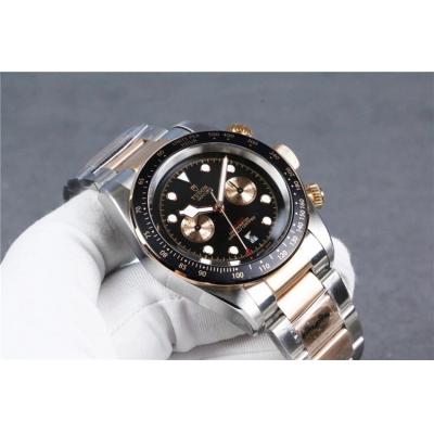 Replica Grantour A2813 Automatic Movement Mens Watch Black Dial Two Tone Yellow Gold B E25