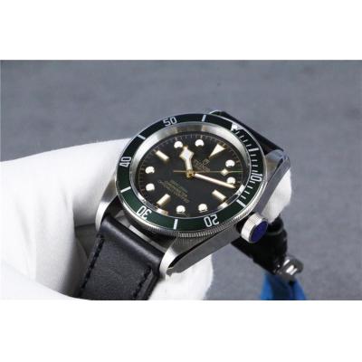 Replica Black Bye A21j Automatic Movement Mens Watch Black Dial Leather Strap E26