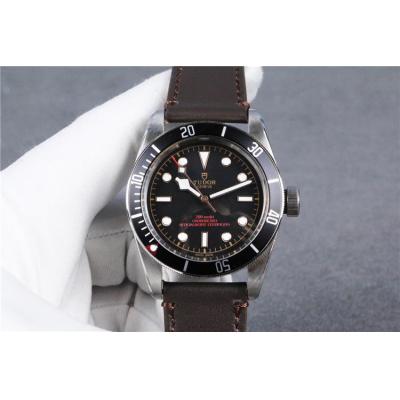 Replica Black Bye A21j Automatic Movement Mens Watch Black Dial Leather Strap E26