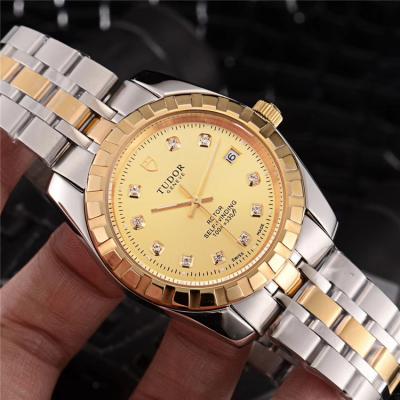 Replica Heritage Advisor A21j Automatic Movement Mens Watch Black Dial Two Tone Yellow Gold D E29