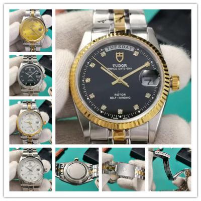 Replica Heritage Advisor Japan Miyota 8285 Automatic Mens Watch Black Dial Two Tone Yellow Gold E35