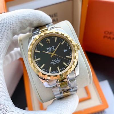 Replica Heritage Advisor Japan Miyota 8215 Automatic Mens Watch Black Dial Two Tone Yellow Gold A E41