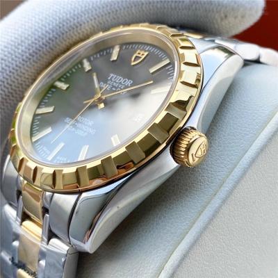 Replica Heritage Advisor Japan Miyota 8215 Automatic Mens Watch Black Dial Two Tone Yellow Gold A E41