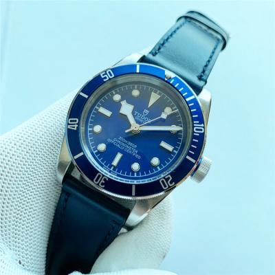 Replica Black Bye A21j Automatic Movement Mens Watch Blue Dial Leather Strap E44