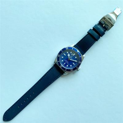 Replica Black Bye A21j Automatic Movement Mens Watch Blue Dial Leather Strap E44