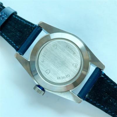 Replica Black Bye A21j Automatic Movement Mens Watch Blue Dial Leather Strap E44