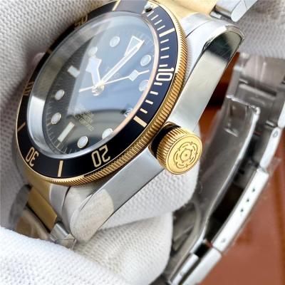 Replica Black Bye A21j Automatic Movement Mens Watch Black Dial Two Tone Yellow Gold E51