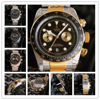 Replica Grantour A2813 Automatic Movement Mens Watch Black Dial Two Tone Yellow Gold E54