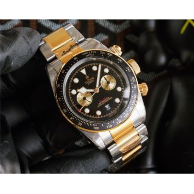 Replica Grantour A2813 Automatic Movement Mens Watch Black Dial Two Tone Yellow Gold E54