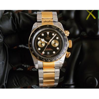 Replica Grantour A2813 Automatic Movement Mens Watch Black Dial Two Tone Yellow Gold E54