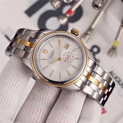 Replica Japan Miyota 8218 Automatic Mens Watch White Dial Two Tone Yellow Gold F02