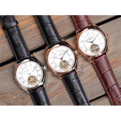 Replica Fiftysix A21j Automatic Movement Mens Watch White Tourbillon Dial Leather Strap E04