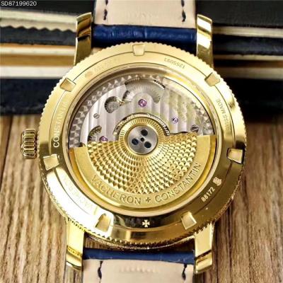 Replica Traditionnele A21j Automatic Movement Mens Watch Gold Tourbillon Dial Leather Strap C E08