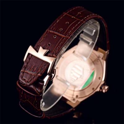 Replica Overseas Japan Miyota 8219 Automatic Movement Mens Watch Black Dial Leather Strap B E10