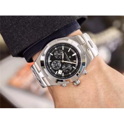 Replica Overseas A2813 Automatic Movement Mens Watch Black Dial Stainless Steel E12